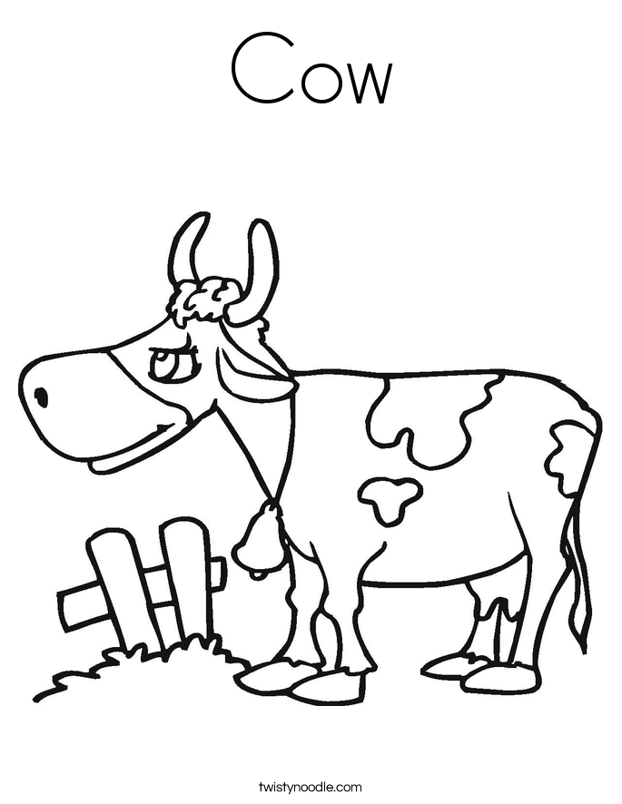 Cow Coloring Page - Twisty Noodle