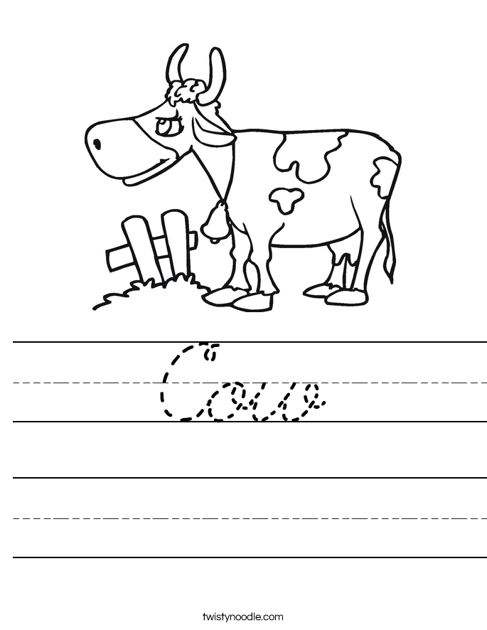 Cow Worksheet