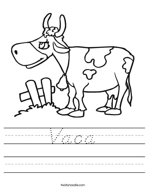 Cow with Spots Worksheet