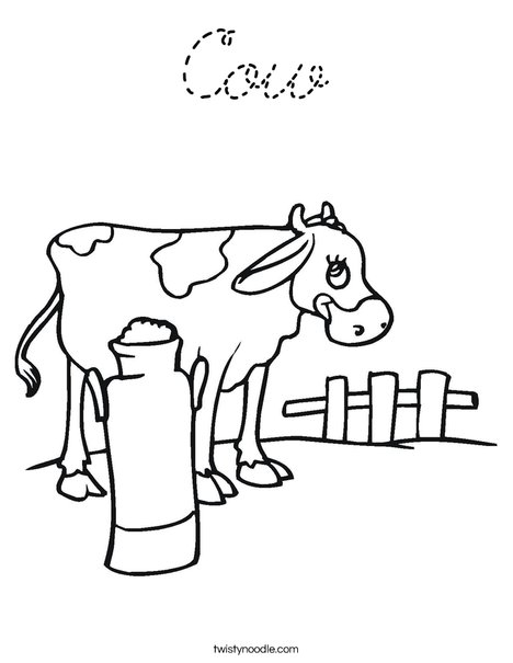 Black and White Cow Coloring Page