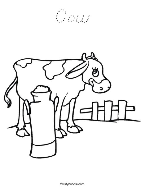 Black and White Cow Coloring Page