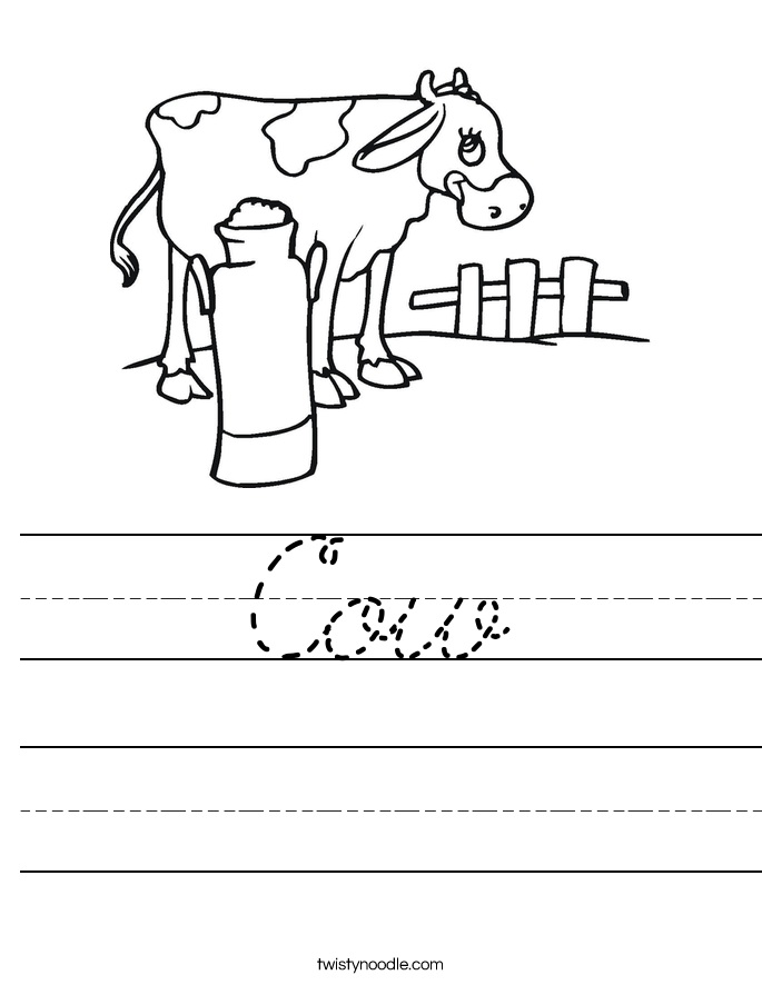 Cow Worksheet