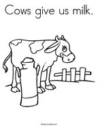 Cows give us milk Coloring Page