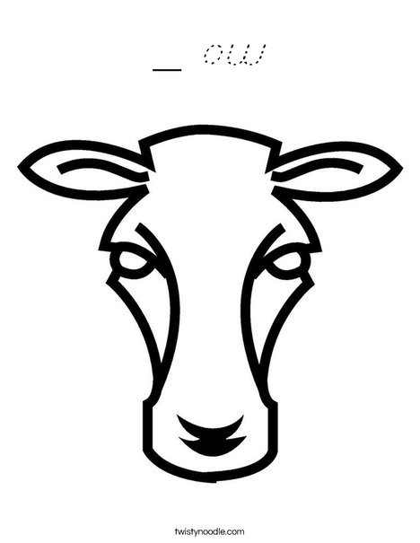 Cow Head Coloring Page