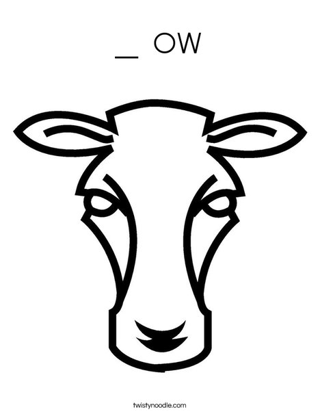 Cow Head Coloring Page