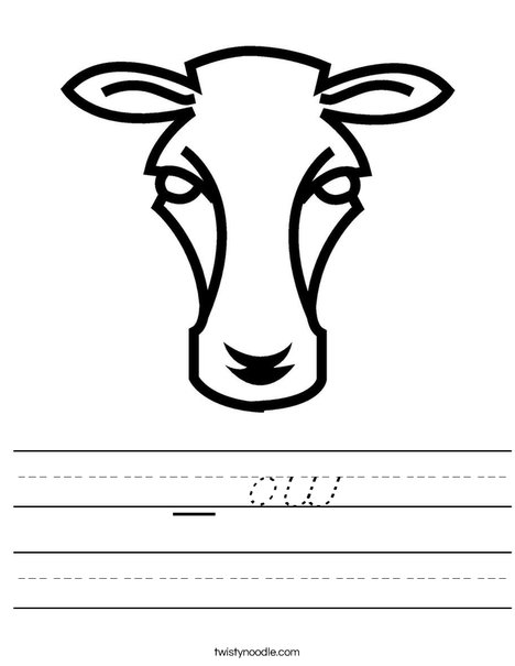 Cow Head Worksheet