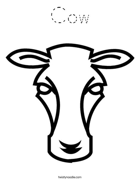 Cow Head Coloring Page
