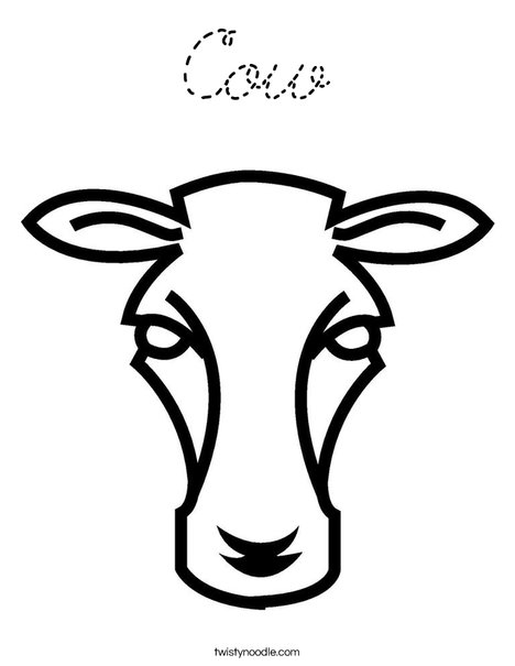 Cow Head Coloring Page