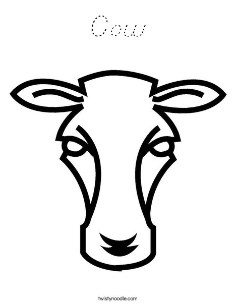 Cow Head Coloring Page