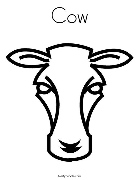 Cow Head Coloring Page