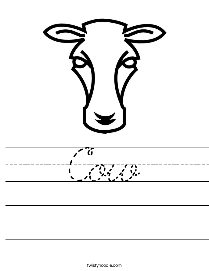 Cow Worksheet