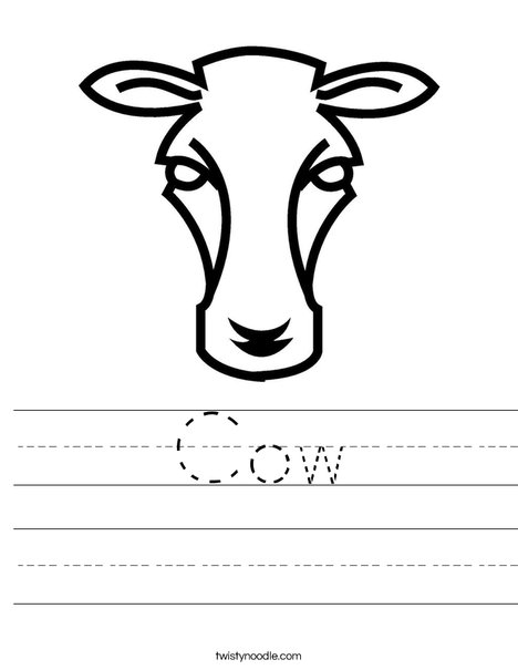 Cow Head Worksheet