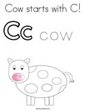 Cow starts with C Coloring Page