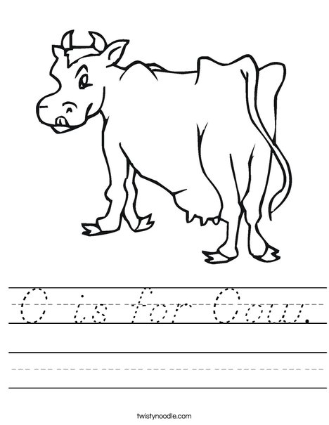 C is for Cow Worksheet