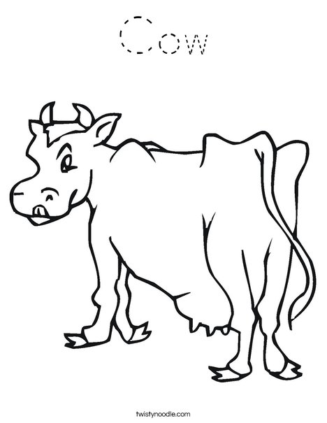 C is for Cow Coloring Page
