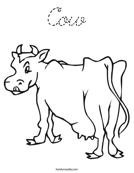 C is for Cow Coloring Page