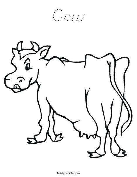 C is for Cow Coloring Page