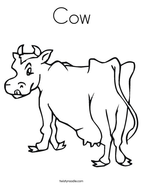 C is for Cow Coloring Page