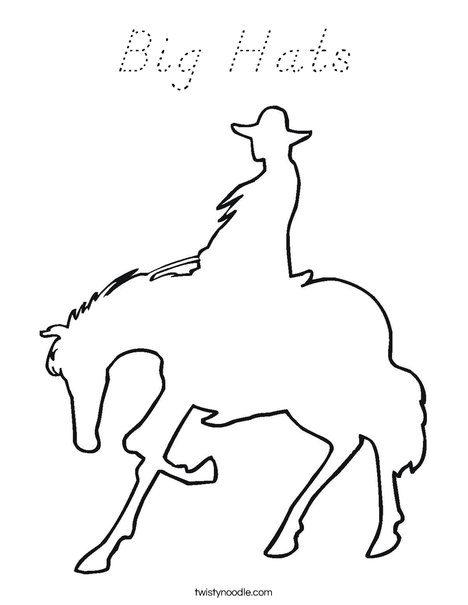 Cowboy on a Horse Coloring Page