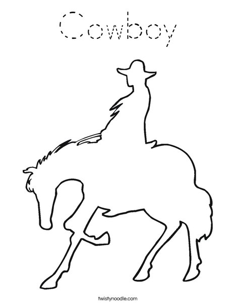 Cowboy on a Horse Coloring Page
