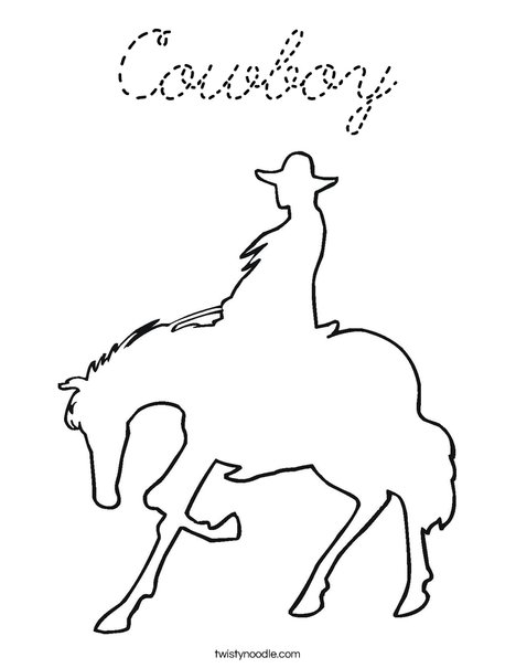 Cowboy on a Horse Coloring Page