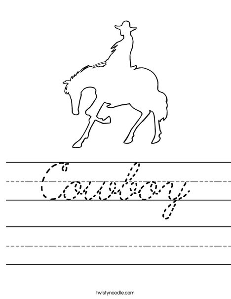 Cowboy on a Horse Worksheet