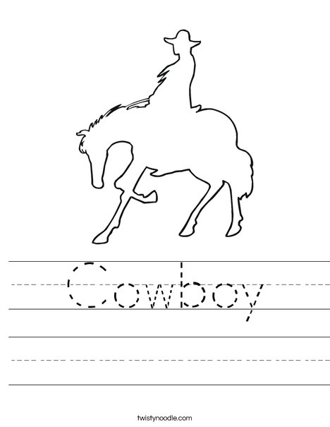 Cowboy on a Horse Worksheet