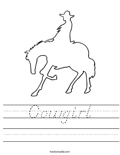 Cowboy on a Horse Worksheet