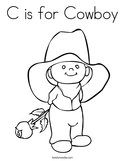C is for Cowboy Coloring Page