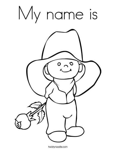 Cowboy with Rose Coloring Page