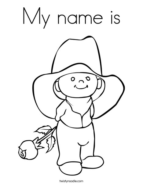 Cowboy with Rose Coloring Page