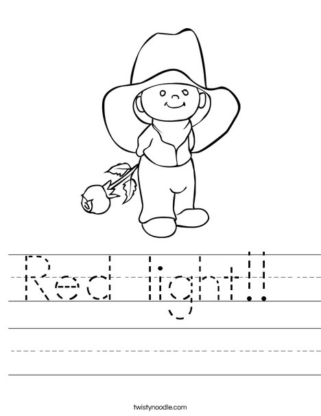 Cowboy with Rose Worksheet