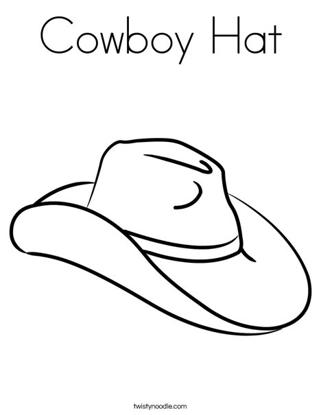 Cowboy Hat Coloring Page Twisty Noodle