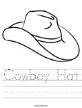 Cowboy Hat Worksheet