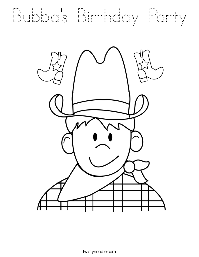 Bubba's Birthday Party Coloring Page