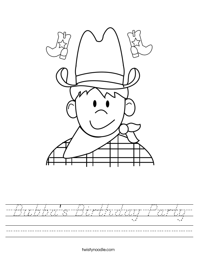 Bubba's Birthday Party Worksheet