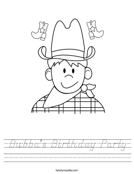 Cowboy Worksheet