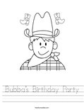 Bubba's Birthday Party Worksheet