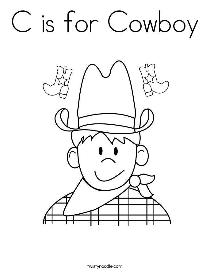 C is for Cowboy Coloring Page