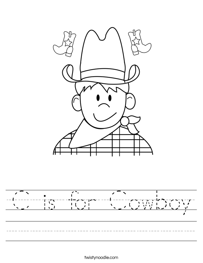 C is for Cowboy Worksheet