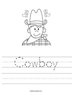 Cowboy Handwriting Sheet
