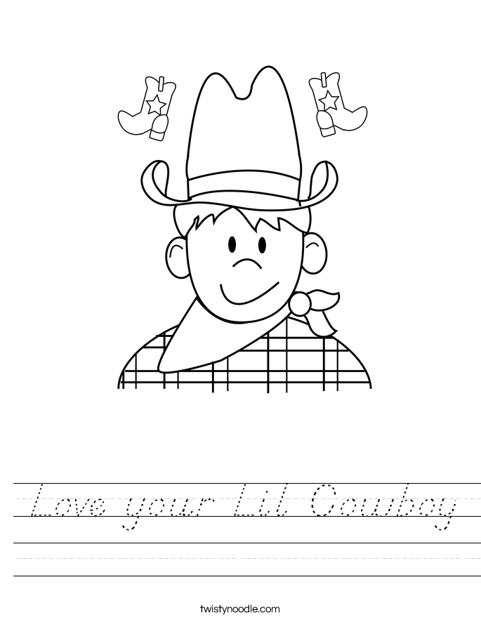 Love your Lil Cowboy Worksheet