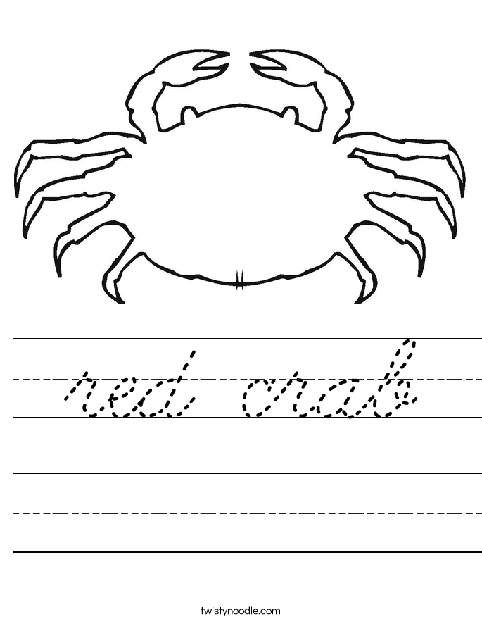 red crab Worksheet