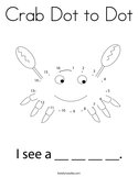 Crab Dot to Dot Coloring Page