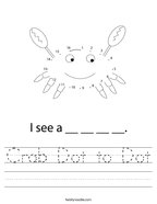 Crab Dot to Dot Handwriting Sheet