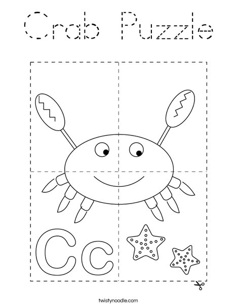 Crab Puzzle Coloring Page