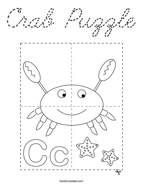 Crab Puzzle Coloring Page