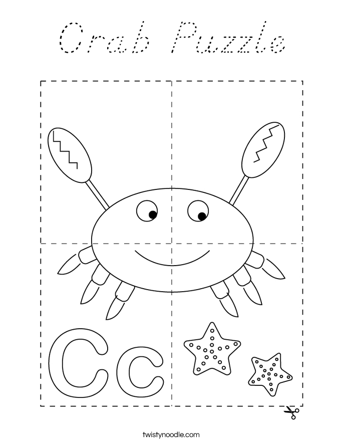 Crab Puzzle Coloring Page