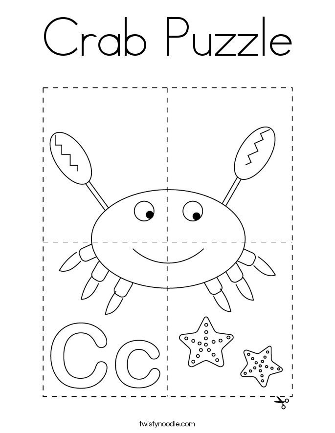 Crab Puzzle Coloring Page