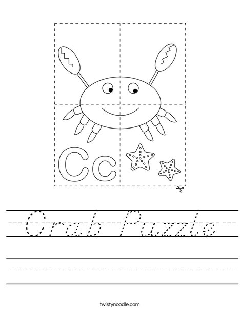 Crab Puzzle Worksheet